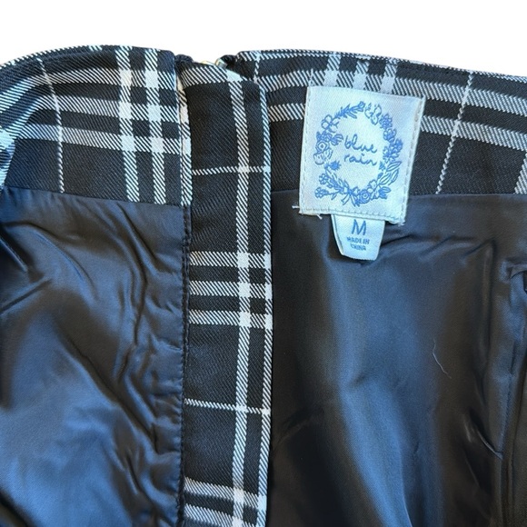 Mini Skirt Plaid Black/White Lined Academia Schoolgirl Ivy League Medium/29W - Picture 10 of 12